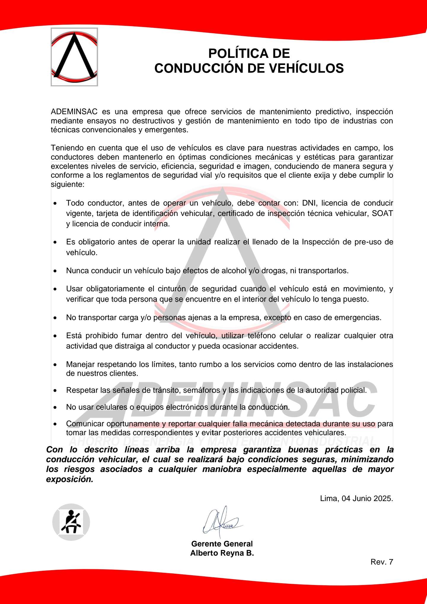 Política de Conducción de Vehículos
