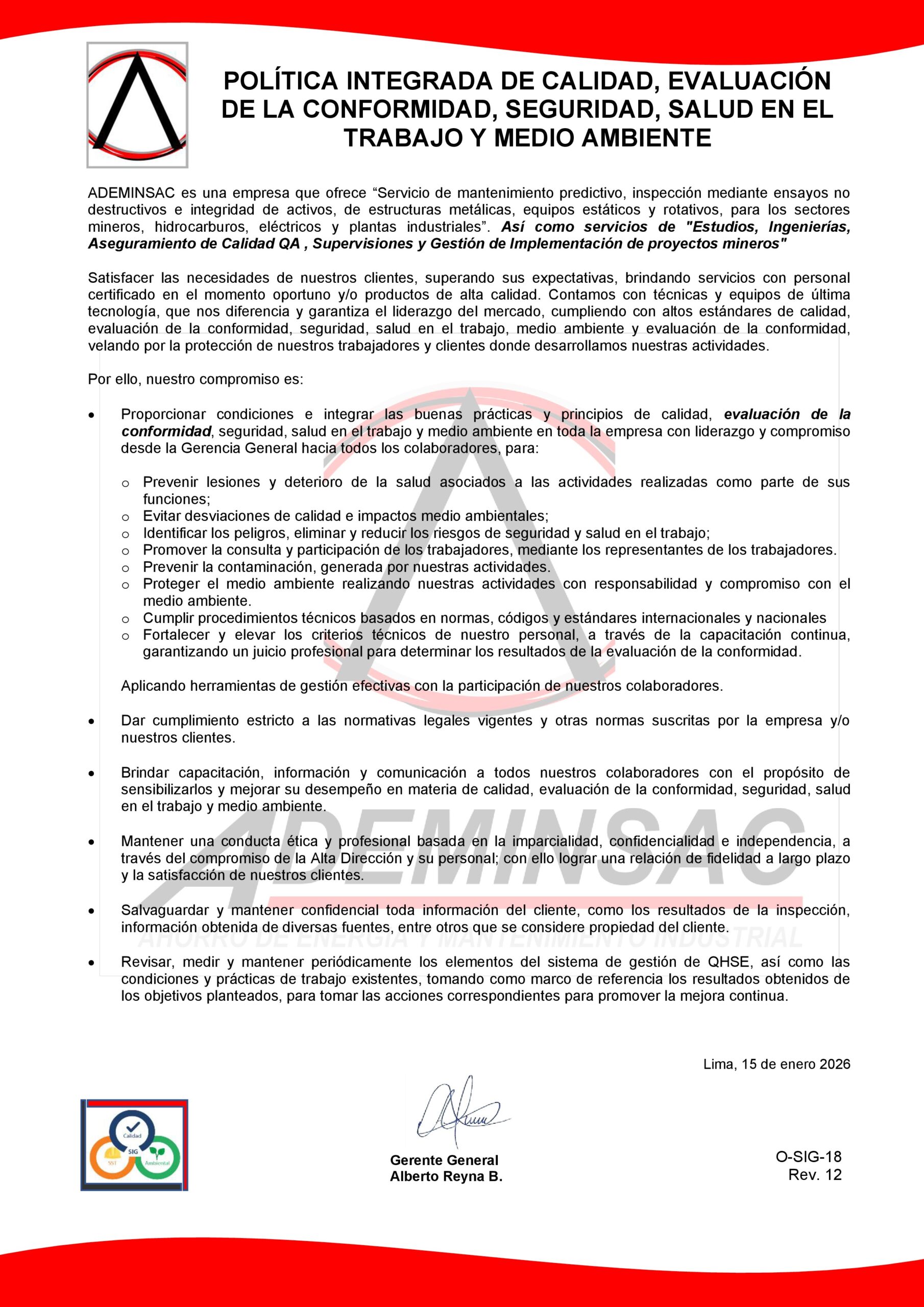 Política QHSE